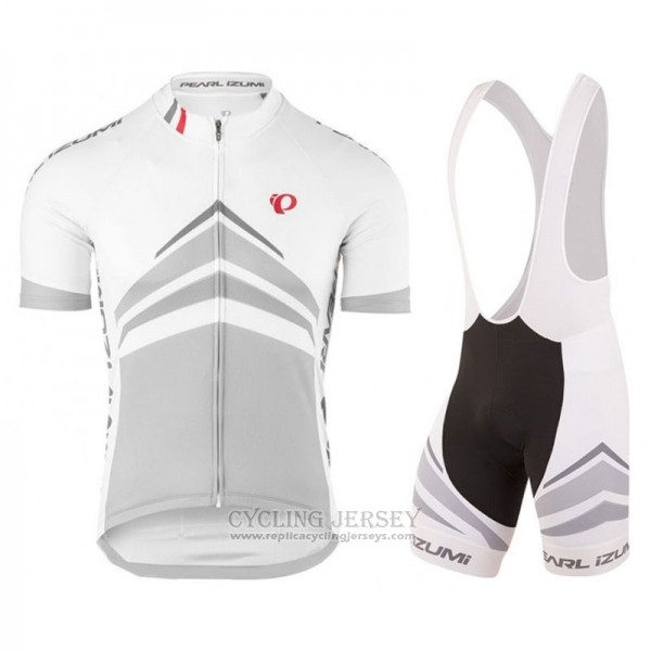 2018 Cycling Jersey Pearl Izumi White Gray Short Sleeve Salopette